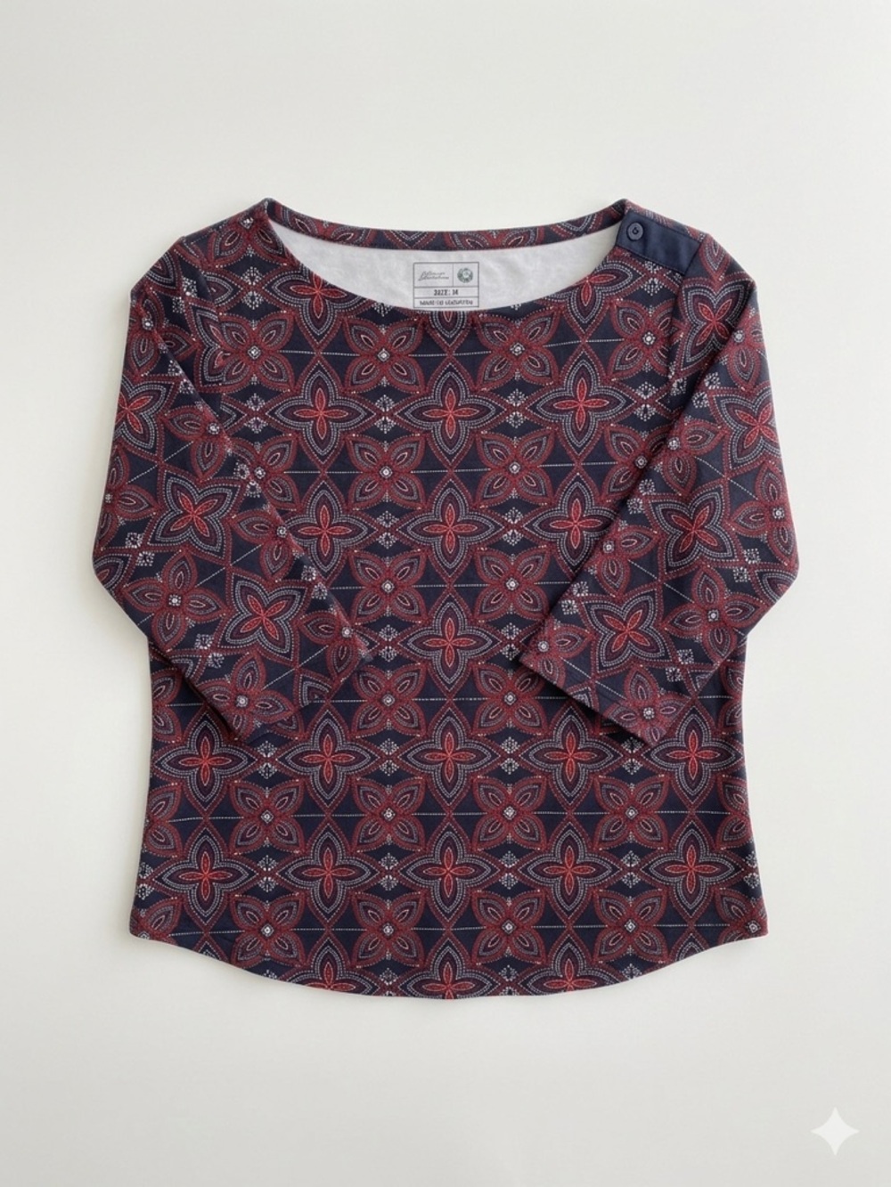 Charter Club Top 2X Pima Cotton Mod Americana Coastal Preppy Boho Professional